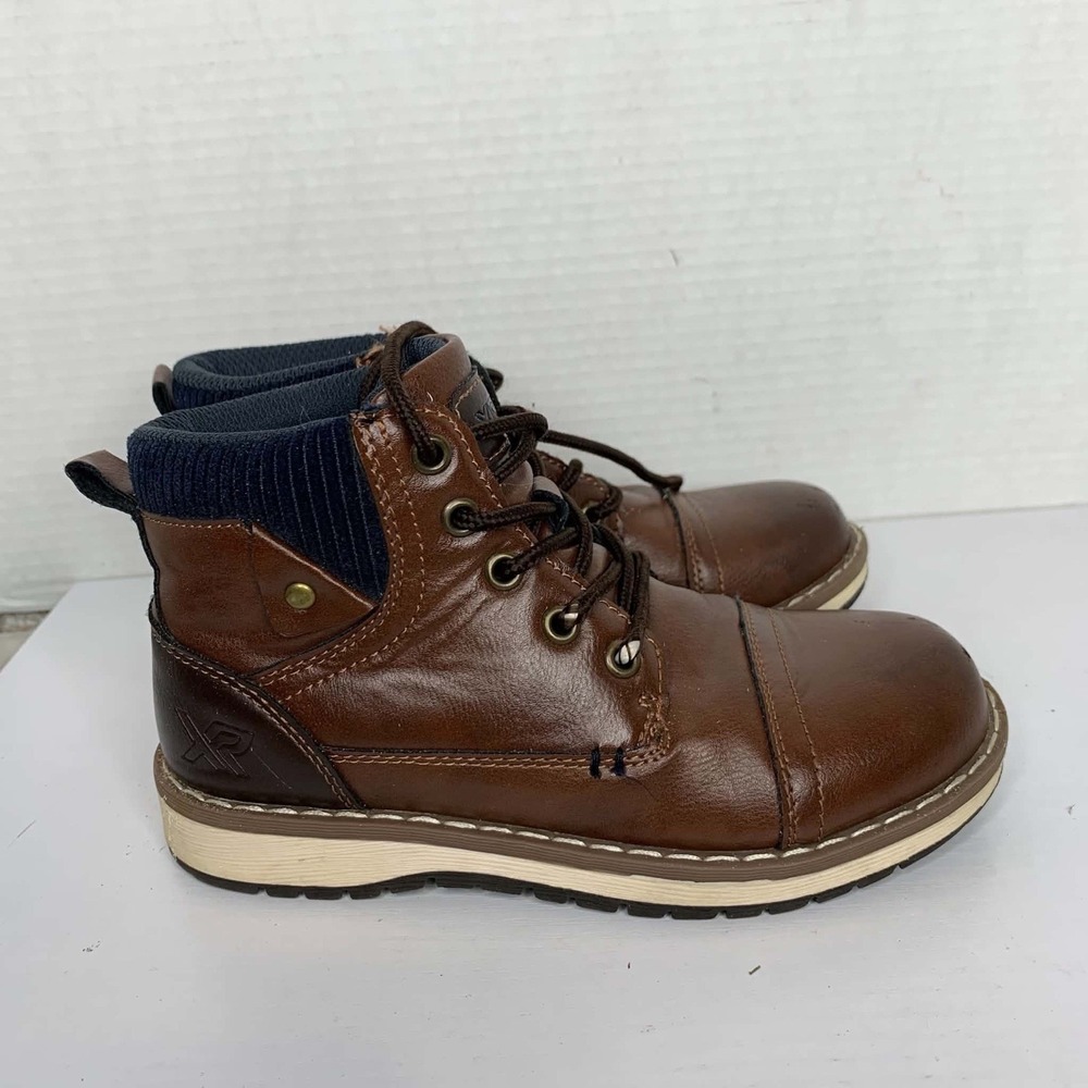 XRAY Brown Synthetic Leather Cap Toe Lace-Up Ankle Boots Casual Dressy
